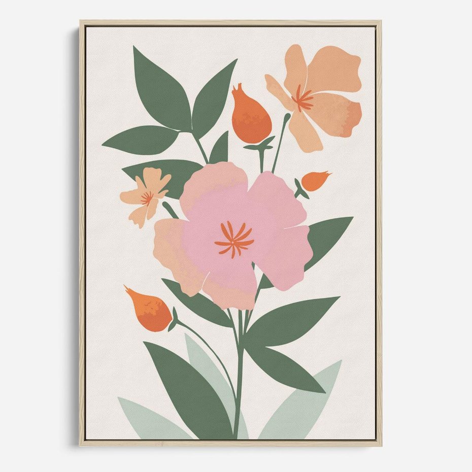 Obraz w ramie 50x70 - Kwiatowe Nastroje - kwiat, sztuka nowoczesna - rama drewno