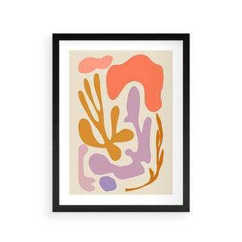 Plakat w ramie 40x50 - Ekspresjonistyczne Impulsy - abstrakcyjny obraz, pastelowe kolory - rama czarna