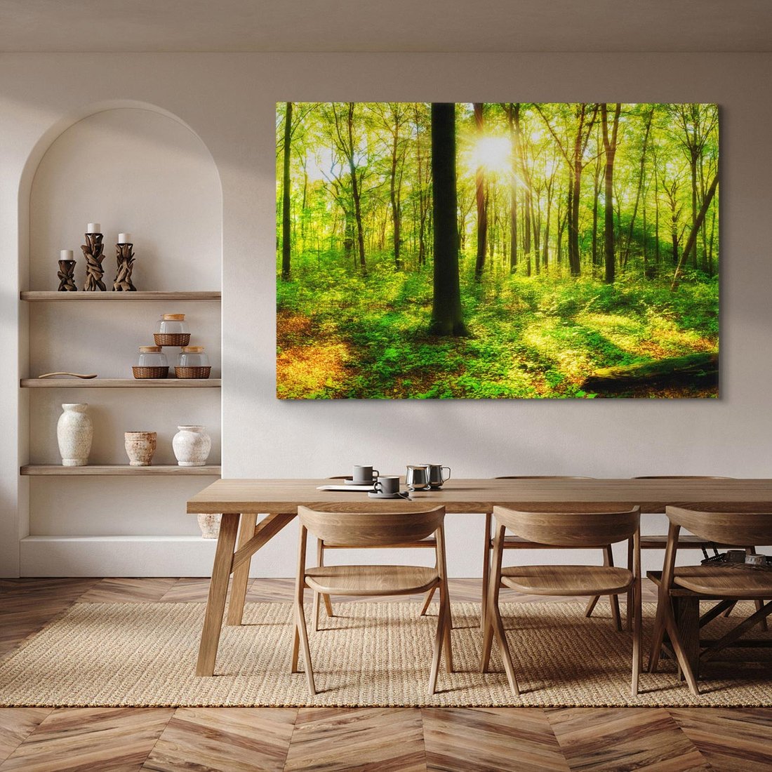 Obraz na płótnie 120x80 - Mistyfikujący las - las, drzewa