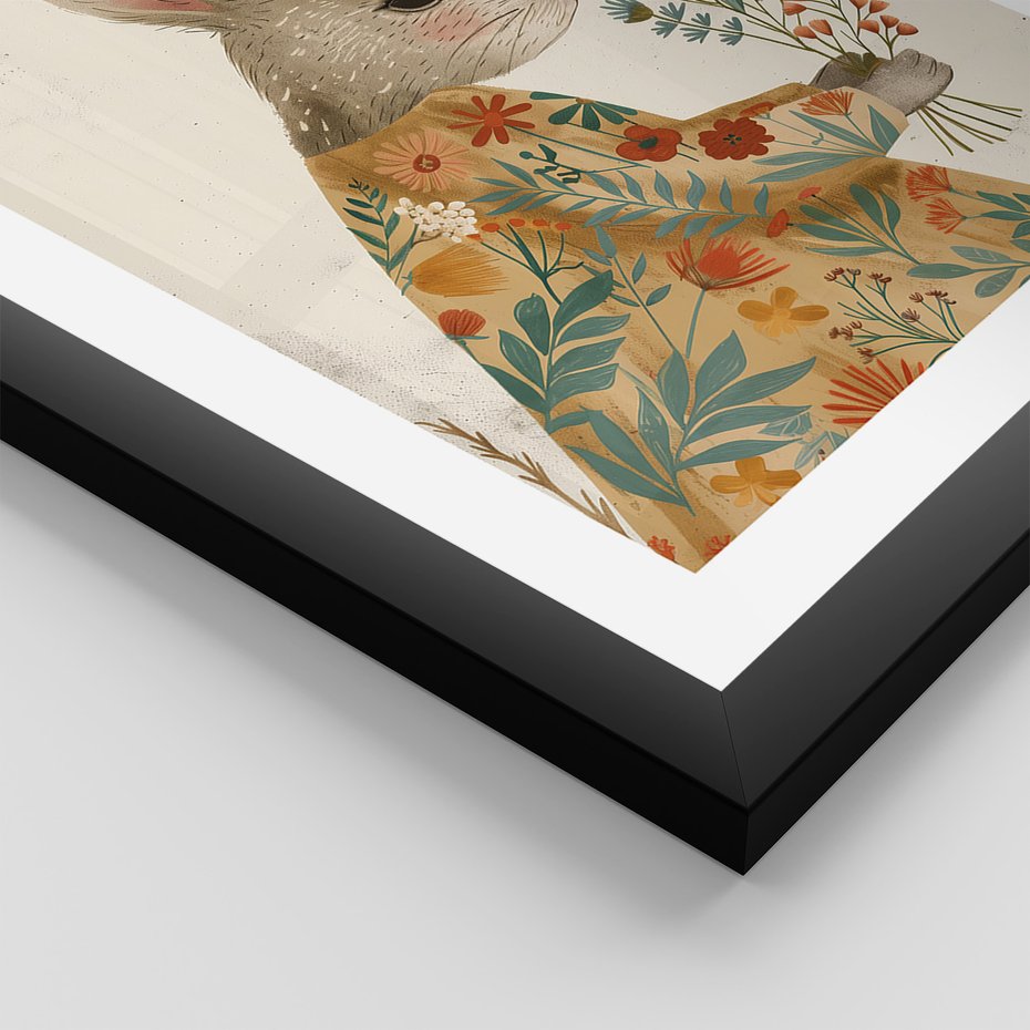 Zestaw obrazy w ramie 50x70 galeria - dla, dzieci, króliki, dziewczynka - rama czarna