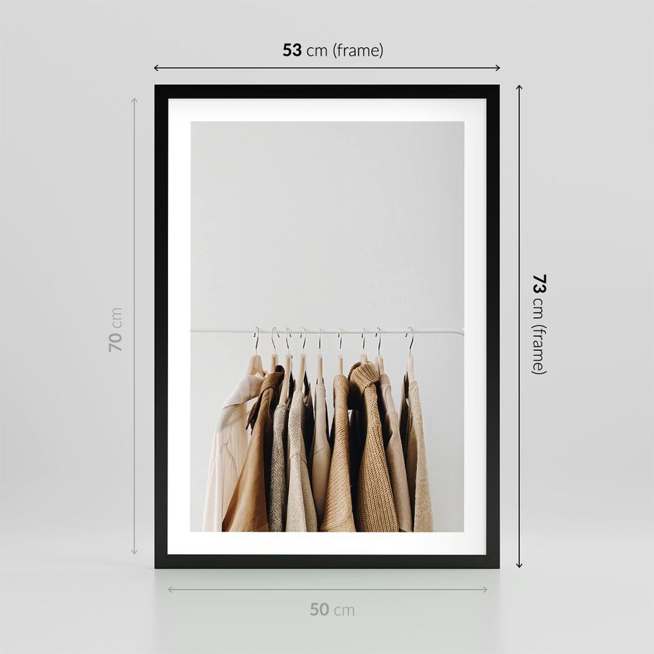 Plakat w ramie 50x70 - Boho Elegancja - boho kobiece zdjęcie, wieszak - rama czarna