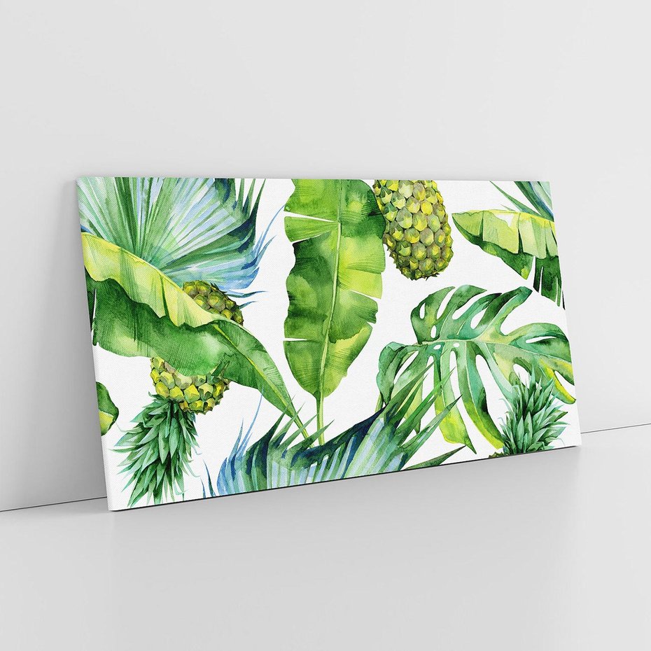 Obraz na płótnie 120x60 - Oaza Natury - liście, tropikalne