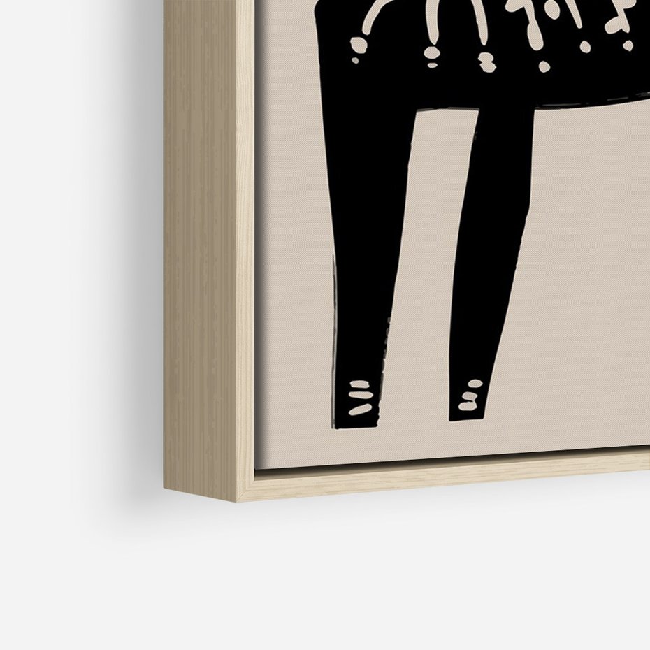 Obraz w ramie 70x100 - Konturem Zdefiniowany - skandynawska sztuka, jeleń - rama drewno