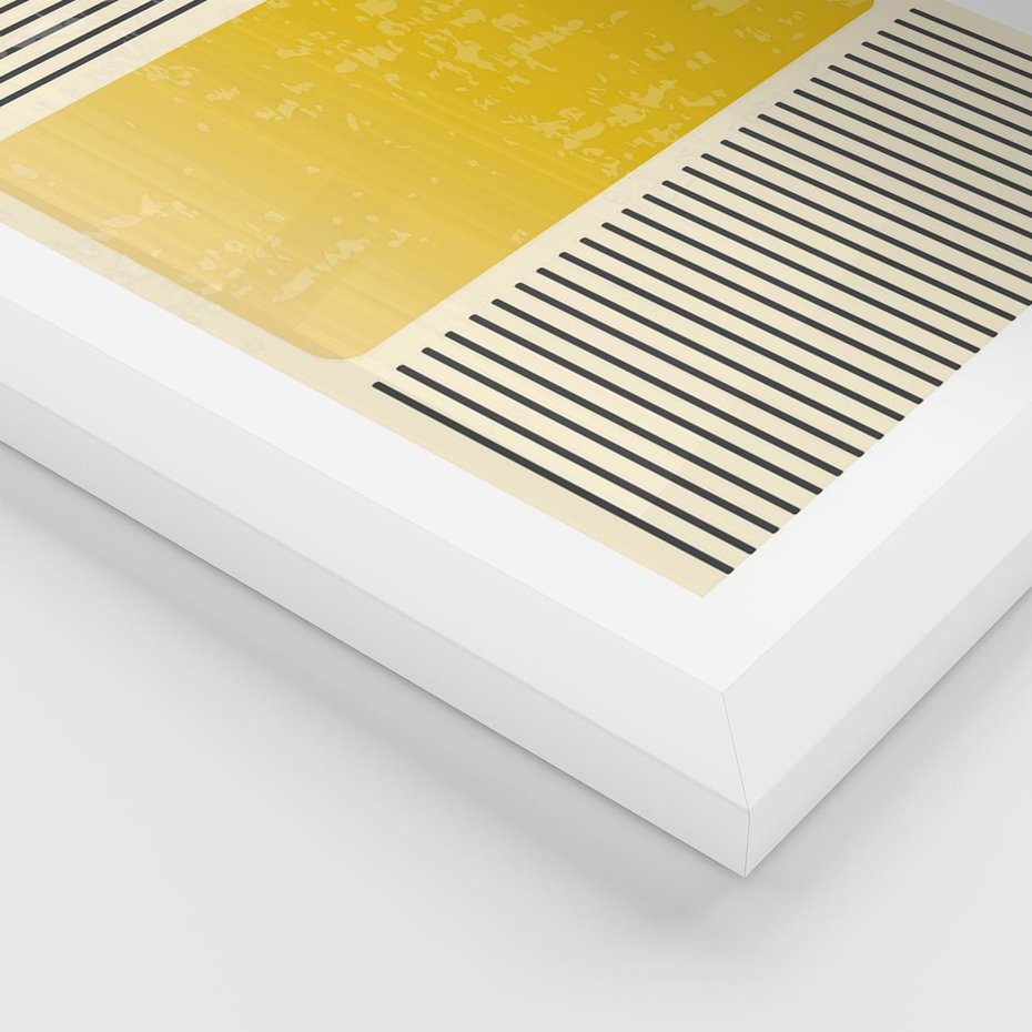 Plakat w ramie 40x50 - Geometryczna Harmonia - geometria, nowoczesny plakat - rama biała