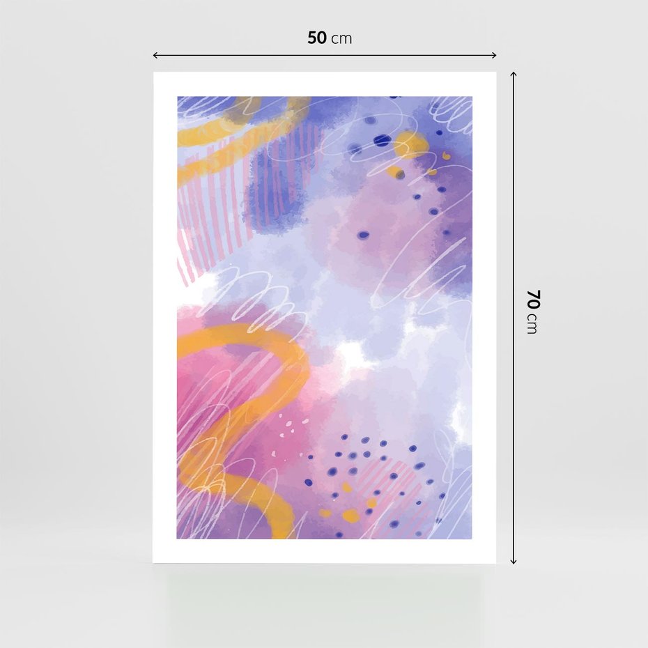 Plakat bez ramy 50x70 - Migotliwe Wnętrza Kształtów - abstrakcyjny plakat, pastelowe kolory