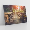 Obraz na płótnie 120x80 - Optyczne wrażenie na drewnianym moście - most, drewniany