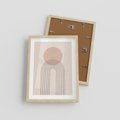 Plakat w ramie 30x40 - Konturem Zdefiniowane - boho plakat, minimalizm - rama drewno