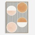 Obraz w ramie 50x70 - Przenikające Kształty - abstrkacyjna nowoczesna sztuka, koła okręgi - rama drewno