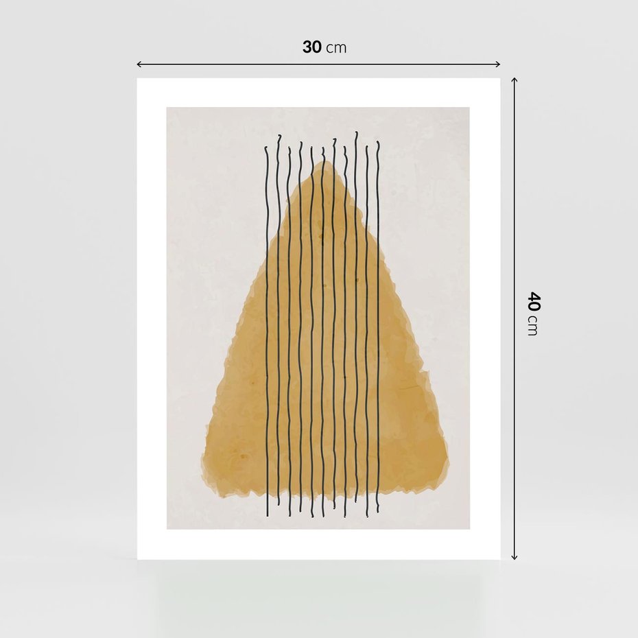 Plakat bez ramy 30x40 - Migocące Impulsy - abstrakcyjna akwarelowa plama, nieregularne kreski