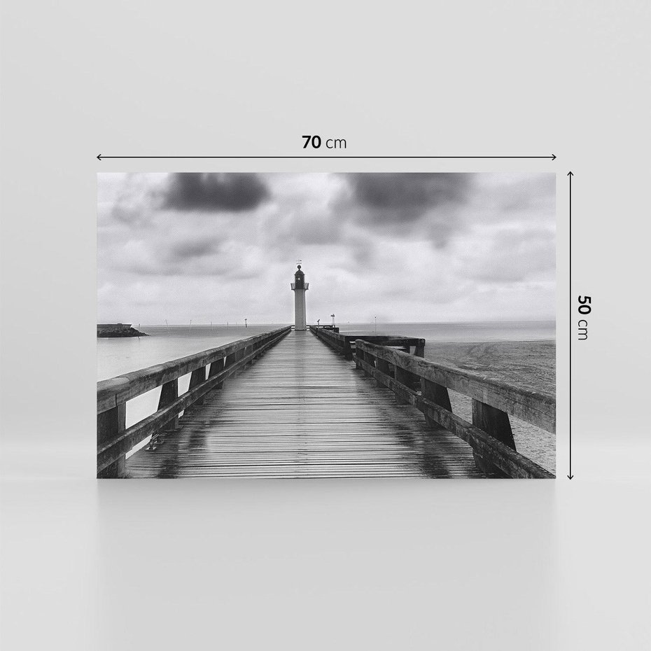 Obraz na płótnie 70x50 - Romantyczny pomost z latarnią - pomost, latarnia