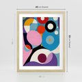 Plakat w ramie 40x50 - Kolorowe Ulotności - abstrakcyjny obraz olejny, żywe kolory - rama drewno