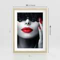 Plakat w ramie 30x40 - Piękno usta i szminka - usta, szminka - rama drewno