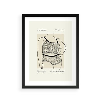 Plakat w ramie 40x50 - Spojrzenia Wewnętrznych Widoków - nowoczesna sztuka kobieca, plakat - rama czarna