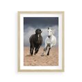 Plakat w ramie 30x40 - Siła koni w galopie - konie, galop - rama drewno