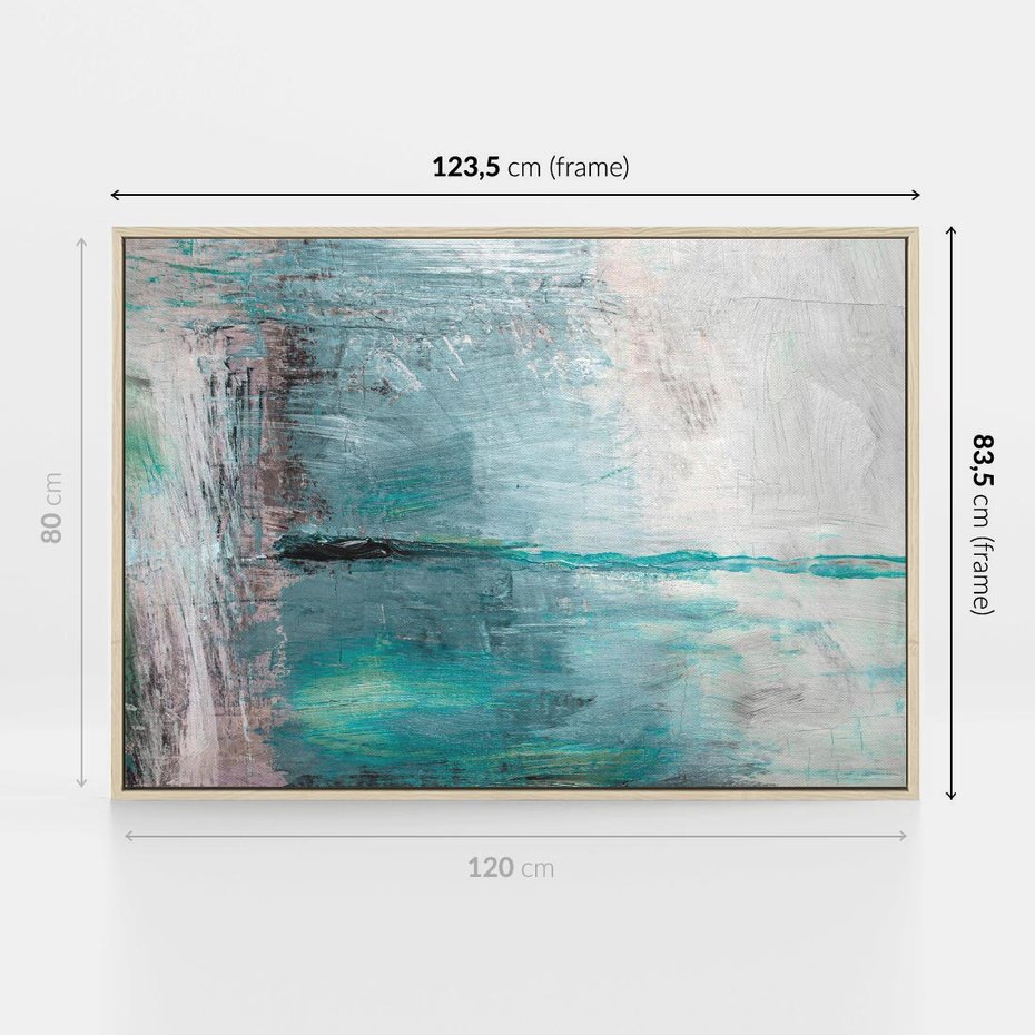 Obraz w ramie 120x80 - Odbicie utraconych barw - abstrakcja, niepokój - rama drewno