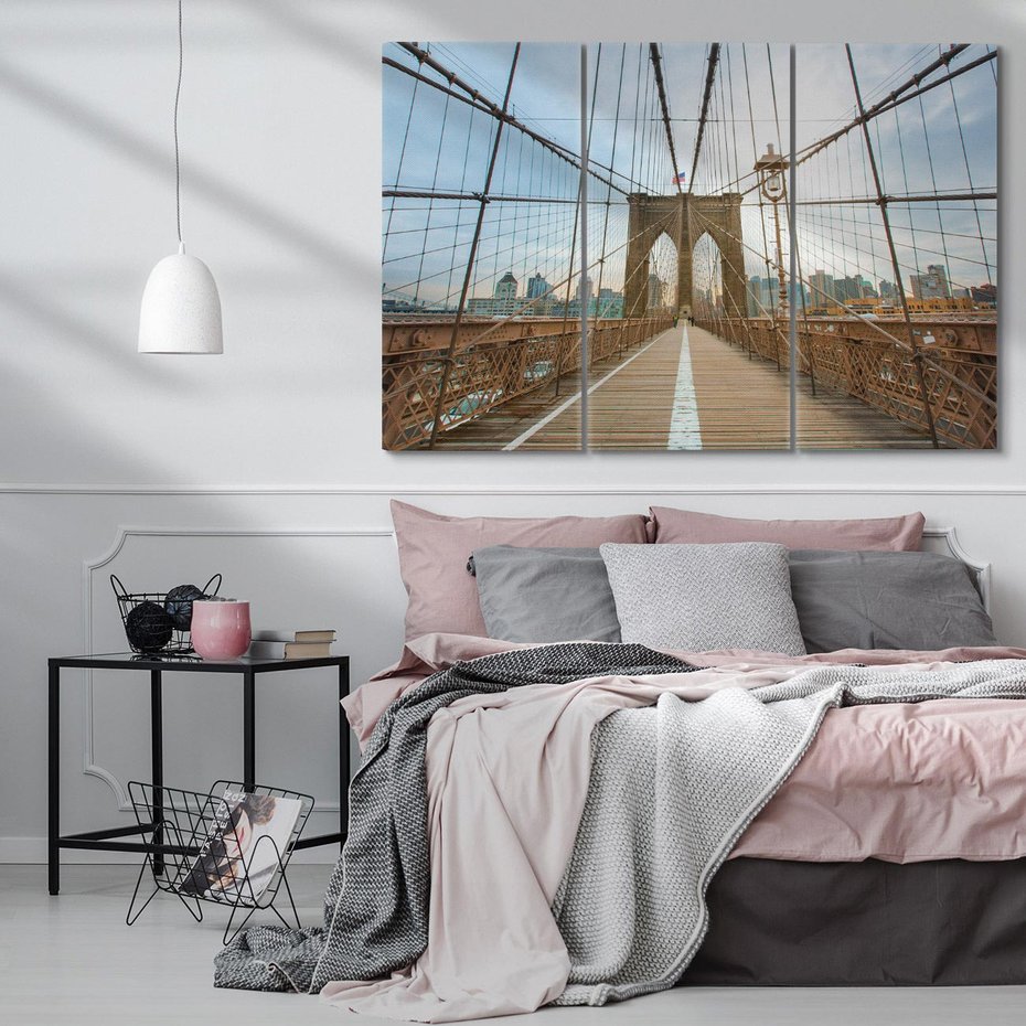 Obraz na płótnie 120x80 - Duch Manhattanu - most, Nowy Jork