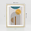Plakat w ramie 40x50 - Wewnętrzne Labirynty Form - styl mid century, nowoczesna sztuka - rama drewno
