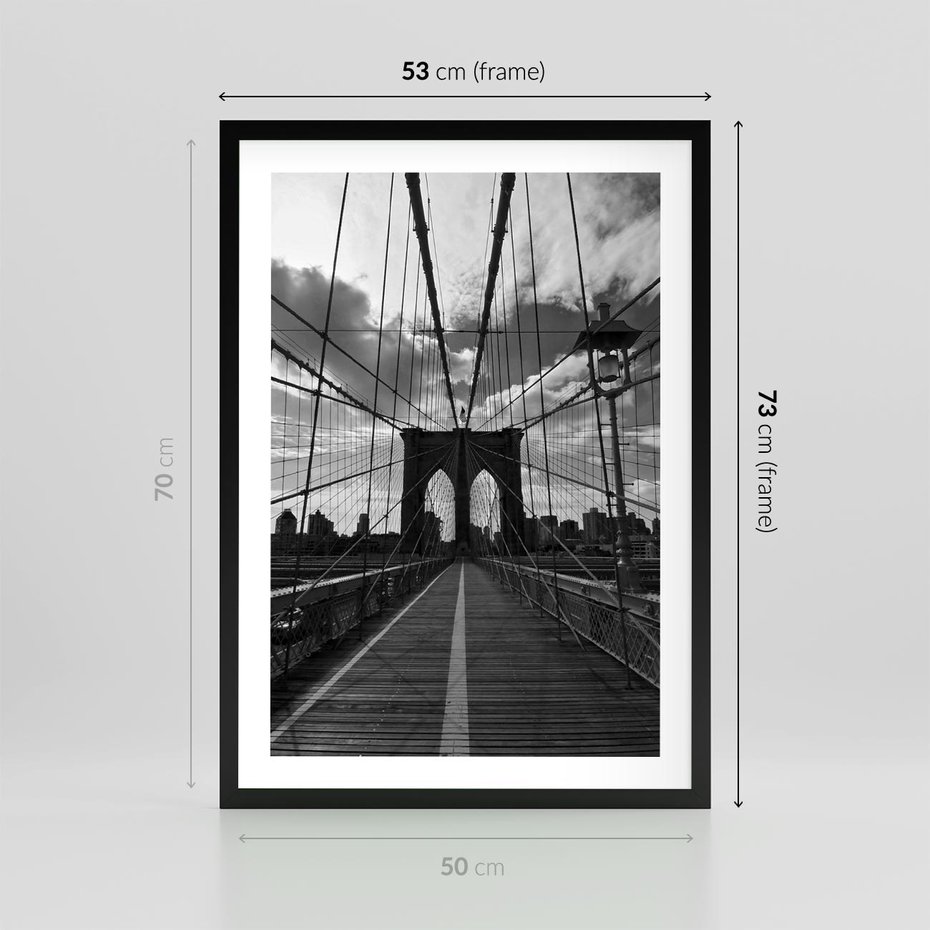 Plakat w ramie 50x70 - Most Nowoczesności - most, nowoczesny - rama czarna