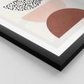 Plakat w ramie 50x70 - Geometryczna Harmonia w Brązach i Beżach - geometryczne kształty, brązy i beże - rama czarna