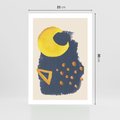 Plakat bez ramy 21x30 - Migocące Nocne Barwy - abstrakcyjna akwarelowa plama, granatowa