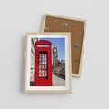 Plakat w ramie 30x40 - Ikoniczna budka telefoniczna w Londynie - budka, telefoniczna - rama drewno