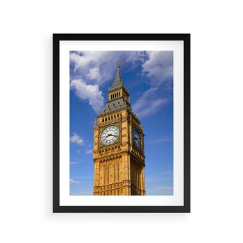 Plakat w ramie 50x70 - Czasowy Symbol - zegar, Big Ben - rama czarna