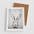 Plakat w ramie 50x70 - Szkicowany królik w grafice - szkic, królik - rama biała