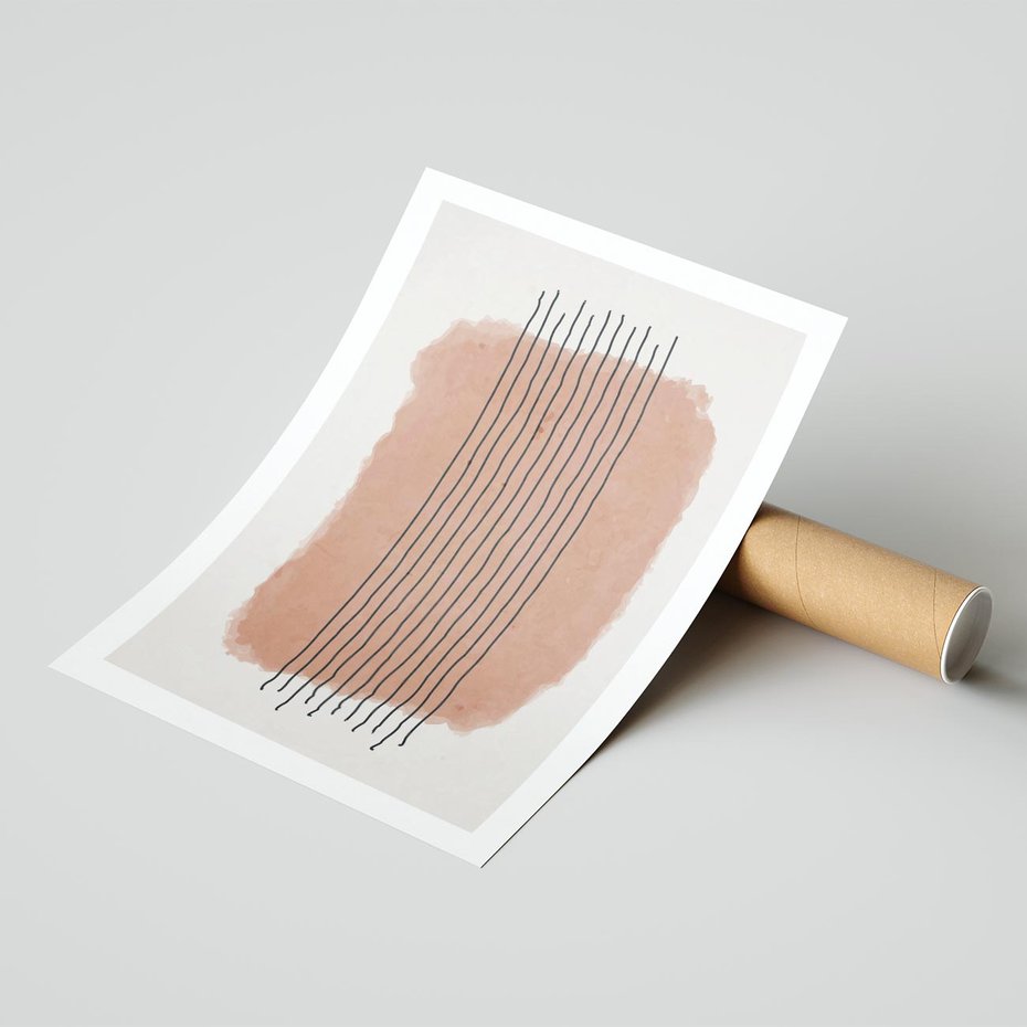 Plakat bez ramy 30x40 - Rozmyte Widzenia - abstrakcyjna akwarelowa plama, nieregularne kreski