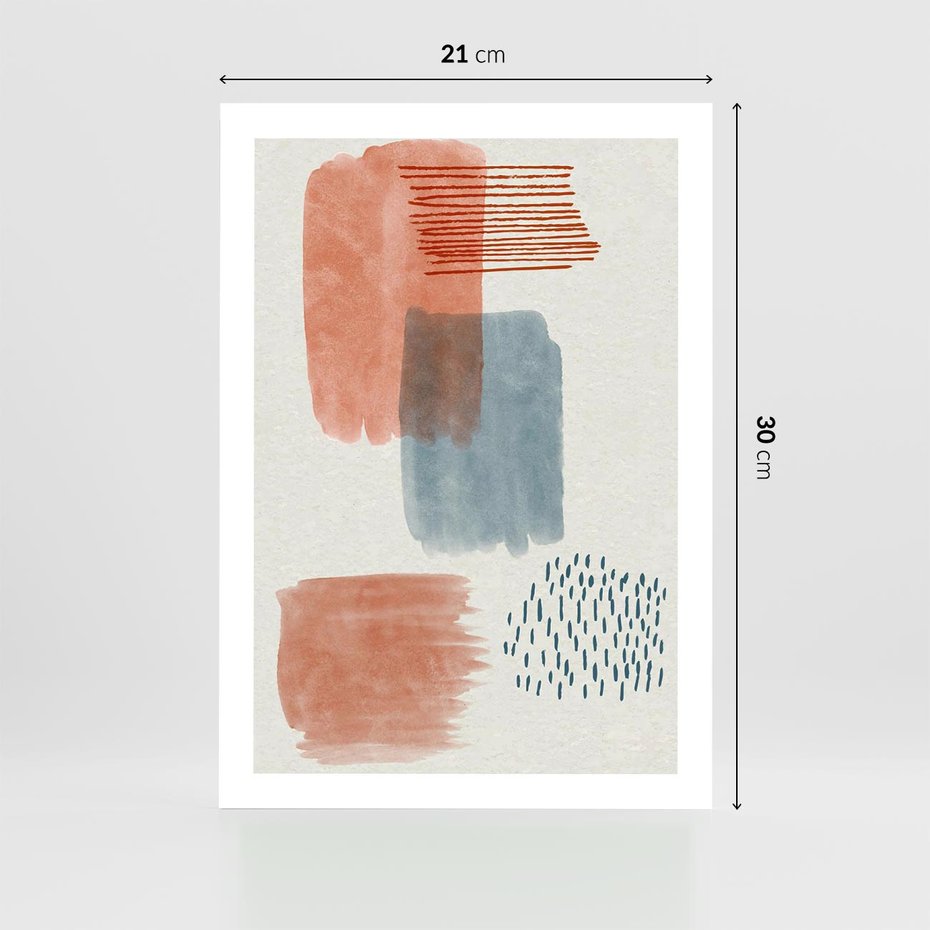 Plakat bez ramy 21x30 - Pastelowa Abstrakcja: Maźnięcia Farbą - abstrakcja, maźnięcia farny