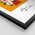 Plakat w ramie 30x40 - Abstrakcyjna Kreska - kwiaty w wazonie, abstrakcja - rama czarna