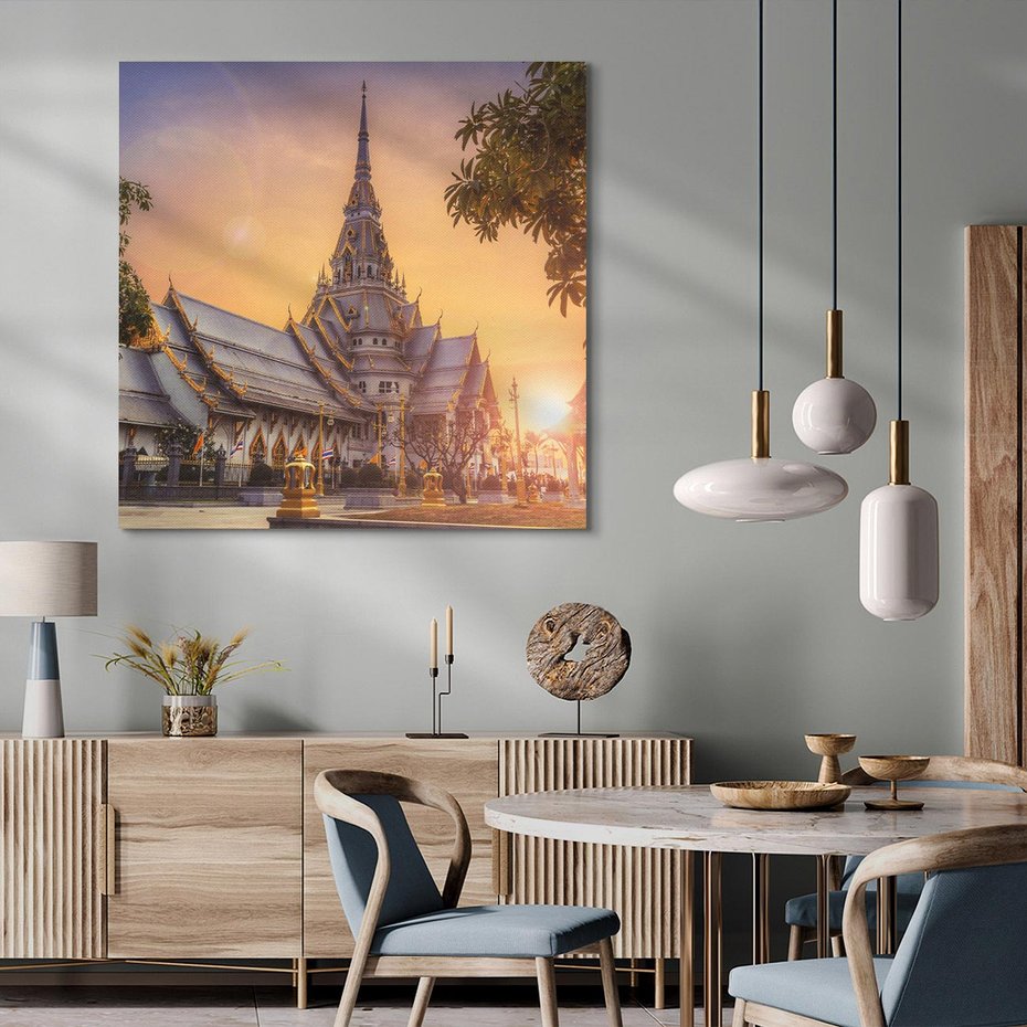 Obraz na płótnie 80x80 - Klasztor: Spokój Wschodnich Przestrzeni - klasztor, Azja