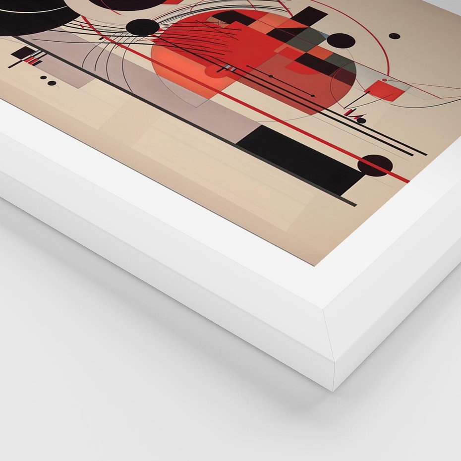 Plakat w ramie 30x40 - Rozbijające Granice Dźwięku - modernistyczny obraz, styl bauhaus - rama biała