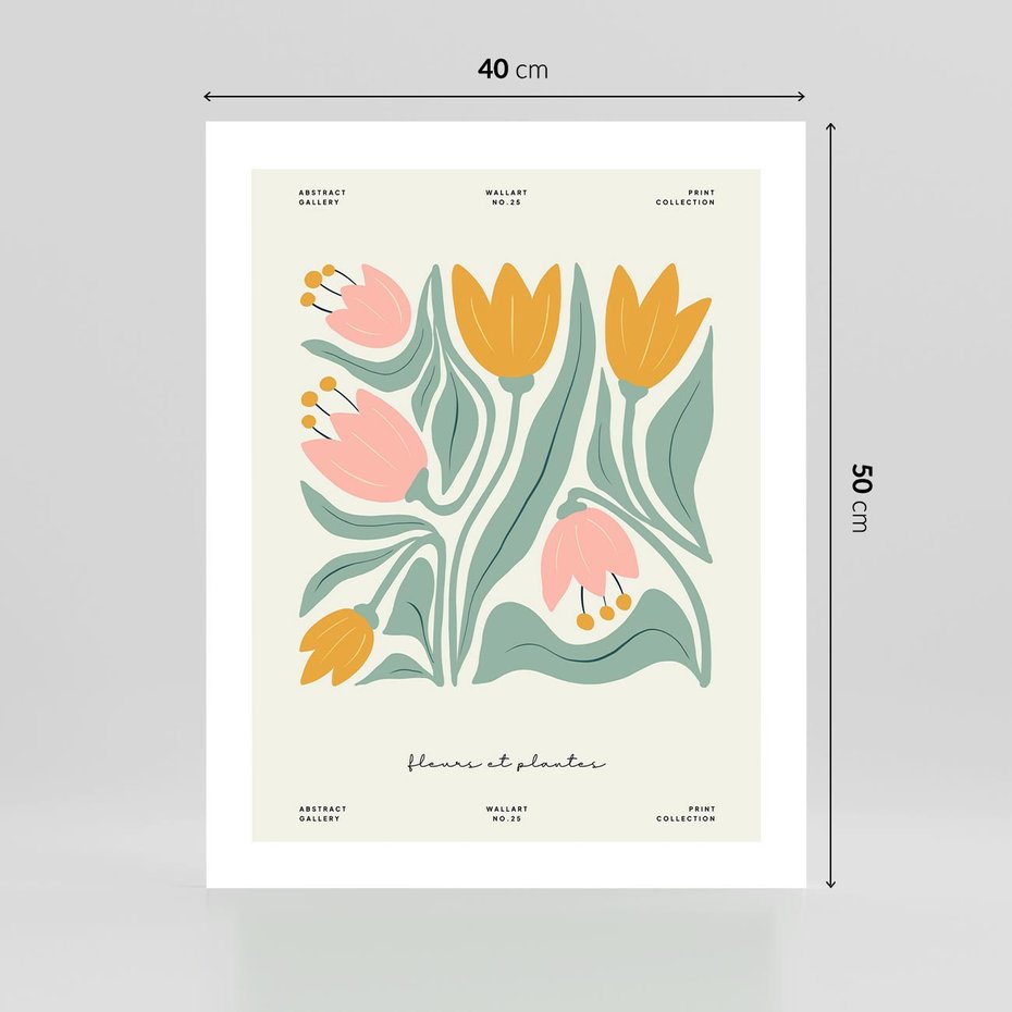 Plakat bez ramy 40x50 - Tajemnicza Aura - kwiaty, nowoczesna abstrakcja