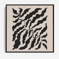 Obraz w ramie 50x50 - Księga Odbić - abstrakcyjne liśćie, roślinne motywy - rama czarna