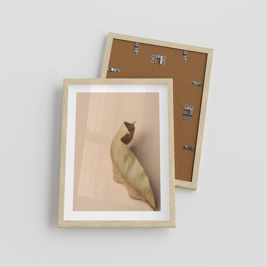 Plakat w ramie 30x40 - Boho suszone liście - suszony, liść - rama drewno