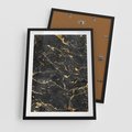Plakat w ramie 50x70 - Egzotyczny Blask - marmur, złoto - rama czarna
