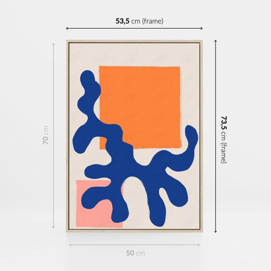 Obraz w ramie 50x70 - Bezczasowe Pastelowe Plamy - abstrakcja, nowoczesny plakat - rama drewno