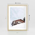 Plakat w ramie 30x40 - Spokój Górskiej Zimy - chatka w górach, domek górski - rama drewno