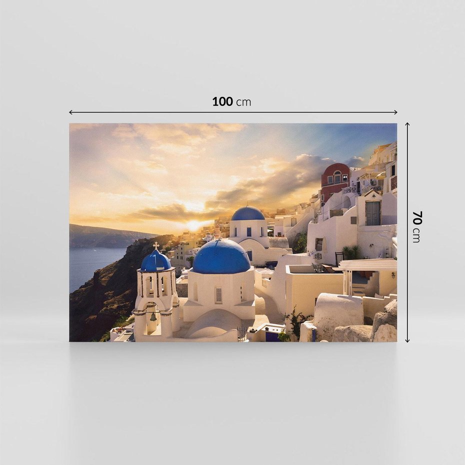 Obraz na płótnie 100x70 - Błękitna oaza w Grecji - Santorini, Grecja