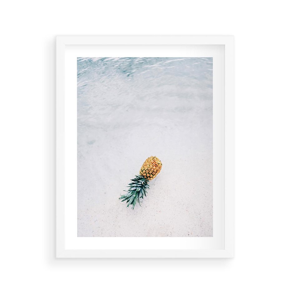 Plakat w ramie 40x50 - Smak Tropików - morze, plaża - rama biała