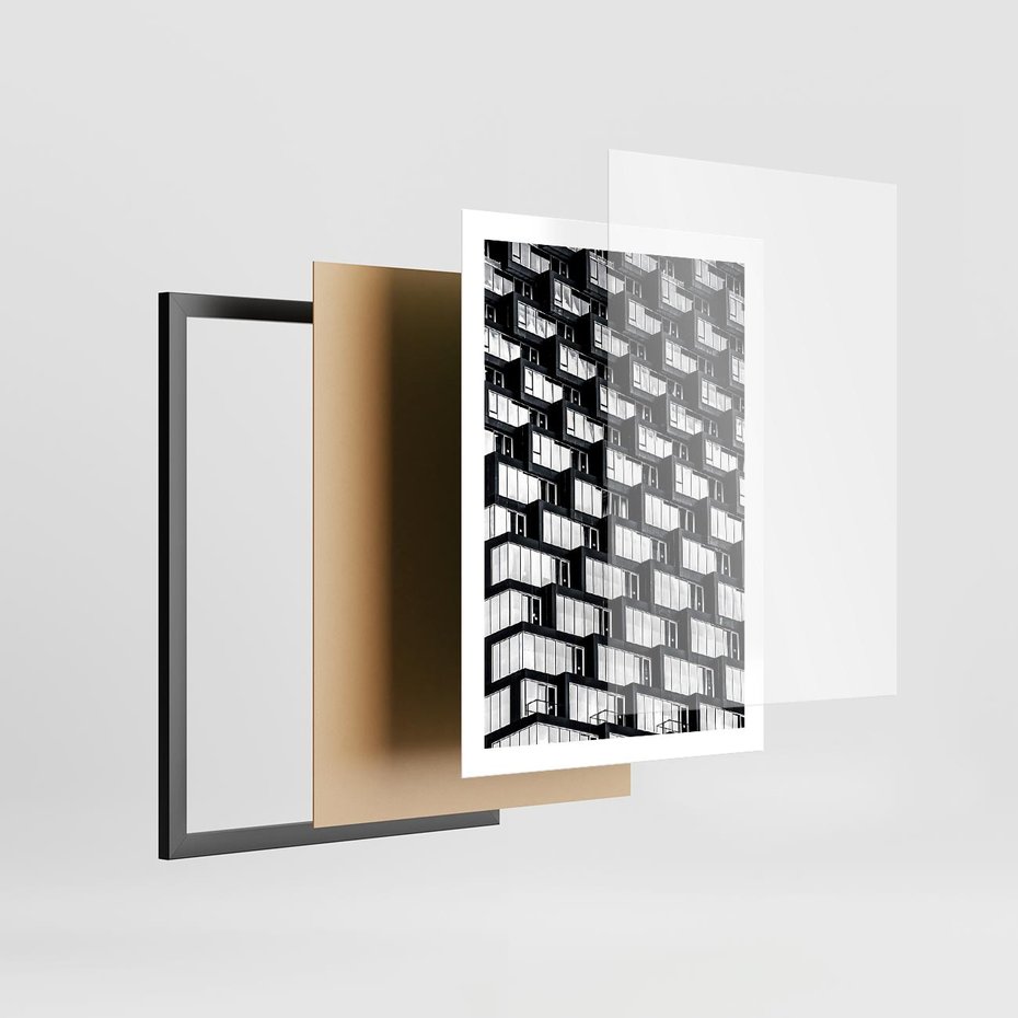 Plakat w ramie 50x70 - Elegancja Wysokości - architektura, wieżowiec - rama czarna