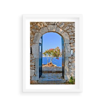 Plakat w ramie 40x50 - Perspektywa nad morzem - perspektywa, morze - rama biała