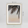 Plakat w ramie 50x70 - Tropikalna Harmonia - palmy na tle nieba - rama drewno