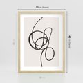 Plakat w ramie 30x40 - Migotliwa Kreatywność - abstrakcyjne szkicowane linie, minimalizm - rama drewno
