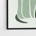 Obraz w ramie 50x70 - Zielona Równowaga - abstrakcyjny zielony ślimak, skandynawski design - rama czarna