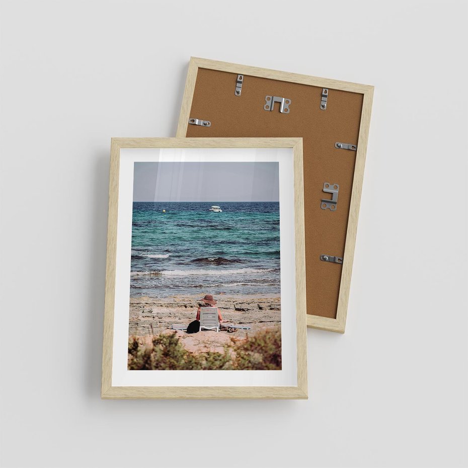 Plakat w ramie 30x40 - Relaks na Plaży - wakacje, plaża - rama drewno