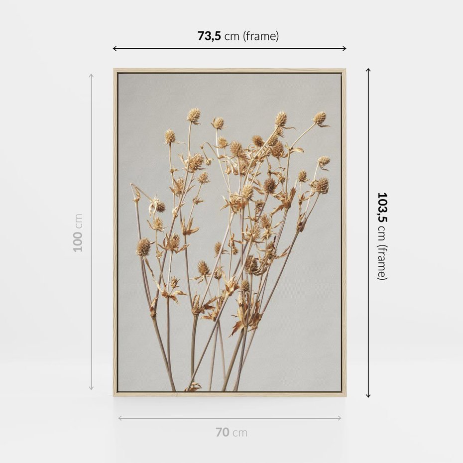 Obraz w ramie 70x100 - Delikatne gipsówki - gipsówka, suche - rama drewno