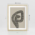 Plakat w ramie 30x40 - Nowoczesne Spektrum Wyobraźni - boho plakat, czarne kropki kreski - rama drewno