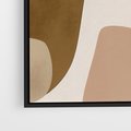 Obraz w ramie 50x50 - Harmonia chaosu i porządku - abstrakcyjne kształty, kolory beżu i brązu - rama czarna