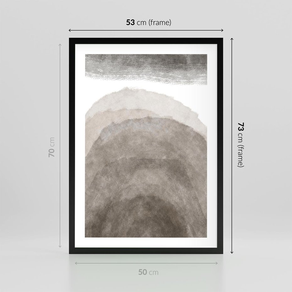 Plakat w ramie 50x70 - Przenikające Kształty - rozmyte cienie, abstrakcja - rama czarna
